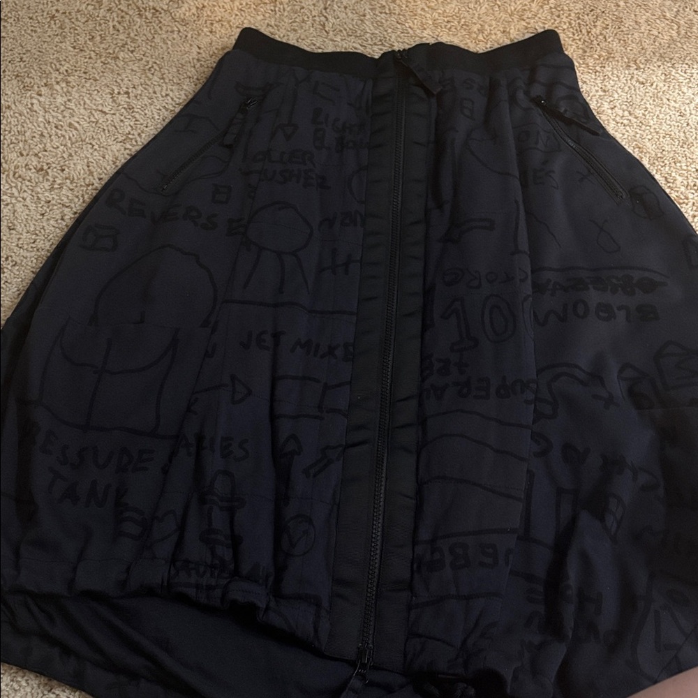 Rundholz Black Label Asymmetrical Tulip Skirt in Dark Gray and Black Print - Picture 8 of 16